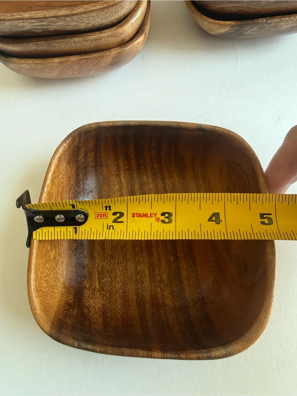 Vintage MCM Monkey Pod Style Wood Salad Bowl Set 9 Pc